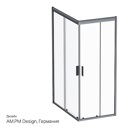 Душевой уголок AM.PM Gem W90G-404-120280-BT Twin Slide 120x80, профиль черный матовый, стекло прозрачное Душевой уголок AM.PM Gem W90G-404-120280-BT Twin Slide 120x80, профиль черный матовый, стекло прозрачное
