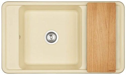 Кухонная мойка Aquaton Беллис 87 1A724832BS290 из литого мрамора, шампань Кухонная мойка Aquaton Беллис 87 1A724832BS290 из литого мрамора, шампань