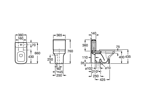Чаша напольного унитаза Roca Dama-N 660 342788000 Чаша напольного унитаза Roca Dama-N 660 342788000