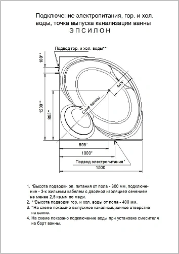 Акриловая ванна Aquatek Эпсилон 150x150 угловая, универсальная, с каркасом EPS150-0000004 Акриловая ванна Aquatek Эпсилон 150x150 угловая, универсальная, с каркасом EPS150-0000004