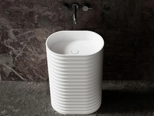 Раковина ABBER Stein AS2550-H отдельностоящая, белая матовая Раковина ABBER Stein AS2550-H отдельностоящая, белая матовая