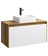 Тумба под раковину AQWELLA Mobi 100 см MOB0110DB+MOB0710W подвесная, дуб балтийский Тумба под раковину AQWELLA Mobi 100 см MOB0110DB+MOB0710W подвесная, дуб балтийский