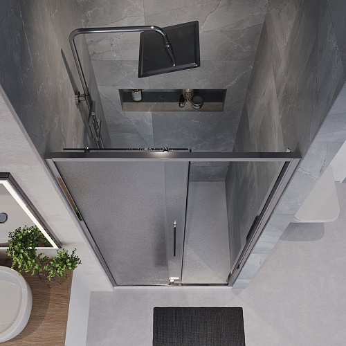 Душевая дверь Niagara Nova NG-65-10CH (100x195) хром, стекло шиншилла Душевая дверь Niagara Nova NG-65-10CH (100x195) хром, стекло шиншилла