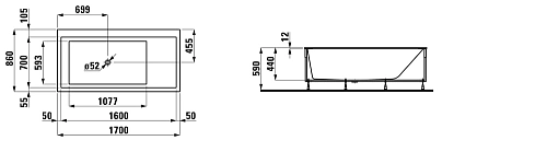 Ванна из искусственного камня Laufen Kartell by Laufen 170х86 2.2433.1.000.616.1 170x86x44 Ванна из искусственного камня Laufen Kartell by Laufen 170х86 2.2433.1.000.616.1 170x86x44
