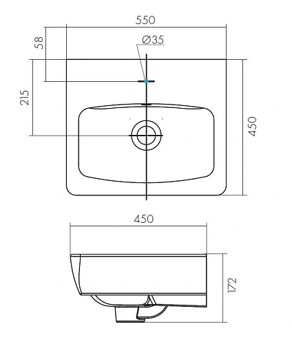 Раковина Santek Нео 55 1WH302185 1.WH30.2.185 Раковина Santek Нео 55 1WH302185 1.WH30.2.185