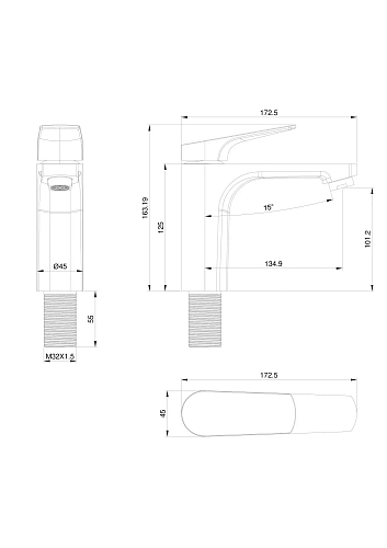 Смеситель для раковины Wonzon & Woghand хром (WW-A40492-CR) Смеситель для раковины Wonzon & Woghand хром (WW-A40492-CR)