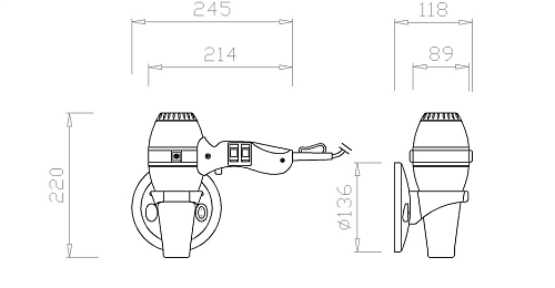 Фен Nofer Hotelline 02057.B, хром Фен Nofer Hotelline 02057.B, хром