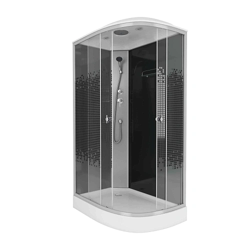 Душевая кабина Niagara NG-4512-14R BLACK (1200х800х2150) низкий поддон (13см) стекло мозаика 45121453R Душевая кабина Niagara NG-4512-14R BLACK (1200х800х2150) низкий поддон (13см) стекло мозаика 45121453R