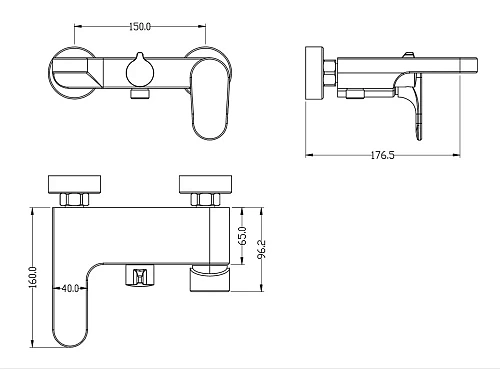 Смеситель для ванны Boheme SPECTRE Gunmetal 453-GM Смеситель для ванны Boheme SPECTRE Gunmetal 453-GM