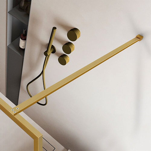 Душевая перегородка Vincea Walk-In VSW-1HP800FLBG, 800x2000, брашированное золото, стекло рифленое Душевая перегородка Vincea Walk-In VSW-1HP800FLBG, 800x2000, брашированное золото, стекло рифленое