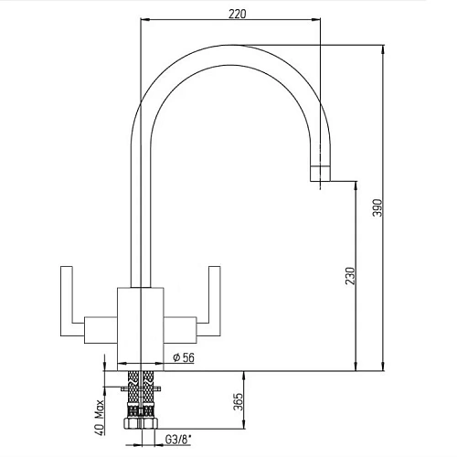 Смеситель для кухни Paini Cucina 64CR490Q12QKM Смеситель для кухни Paini Cucina 64CR490Q12QKM