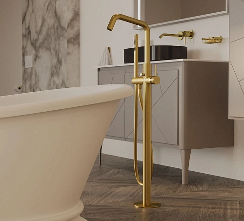 Смеситель для ванны Allen Brau Priority 5.31008-GB (с внутренней частью) золото Смеситель для ванны Allen Brau Priority 5.31008-GB (с внутренней частью) золото