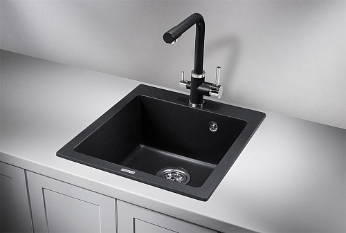 Кухонная мойка Granula 4651, ЧЁРНЫЙ, кварц 465x510 Кухонная мойка Granula 4651, ЧЁРНЫЙ, кварц 465x510