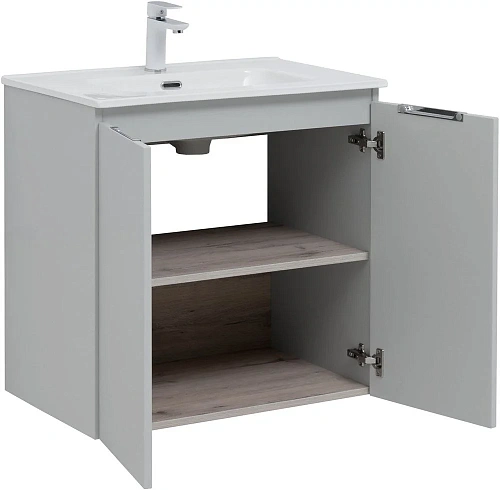 Тумба под раковину Aquanet Алвита new 70 2 дверцы, серый 00303903 Тумба под раковину Aquanet Алвита new 70 2 дверцы, серый 00303903