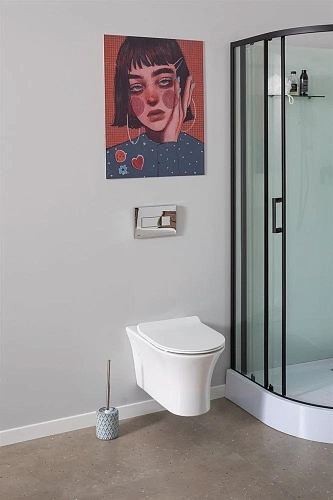 Унитаз подвесной Aquanet Rimless Roll-W CL-12249D с сиденьем Унитаз подвесной Aquanet Rimless Roll-W CL-12249D с сиденьем