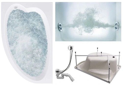 Акриловая ванна Timo IVA IVA1595L-KTIVA15-SPV1505-T-CM 150x95 гидромассажная 6 джет Акриловая ванна Timo IVA IVA1595L-KTIVA15-SPV1505-T-CM 150x95 гидромассажная 6 джет