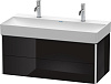 Картинка анонса товара «тумба под раковину duravit xsquare xs416304040 подвесная 98 см черный глянцевый»