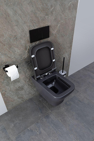 Унитаз подвесной Allen Brau Infinity 4.21011.AN с крышкой, антрацит