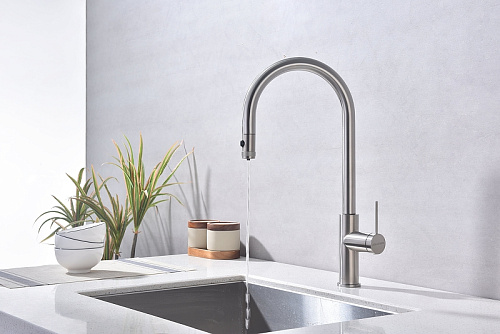 Смеситель для кухни Paulmark Galant брашированная сталь Ga213077-BS Смеситель для кухни Paulmark Galant брашированная сталь Ga213077-BS