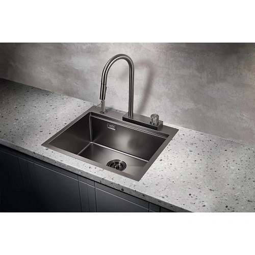 Кухонная мойка Milacio Denia 57 Steel (MC.77409) сталь воронёная Кухонная мойка Milacio Denia 57 Steel (MC.77409) сталь воронёная