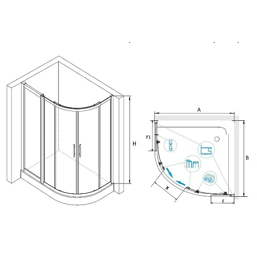 Душевой уголок RGW Hotel HO-61(HO-51 + Z-41) 03066192-11 Душевой уголок RGW Hotel HO-61(HO-51 + Z-41) 03066192-11