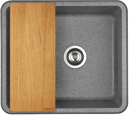 Кухонная мойка Aquaton Беллис 57 1A724932BS230 из литого мрамора, серый Кухонная мойка Aquaton Беллис 57 1A724932BS230 из литого мрамора, серый