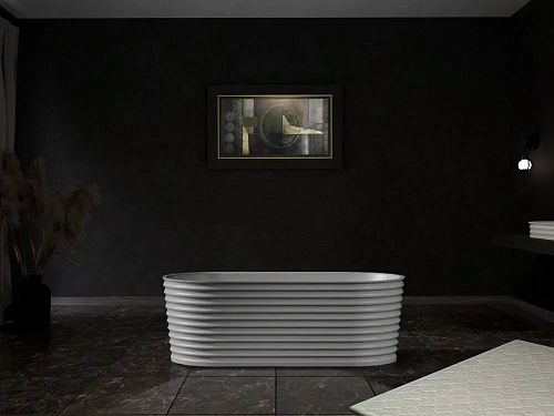 Ванна отдельностоящая ABBER AS9650 170x80 универсальная, белая матовая, искусственный камень Ванна отдельностоящая ABBER AS9650 170x80 универсальная, белая матовая, искусственный камень