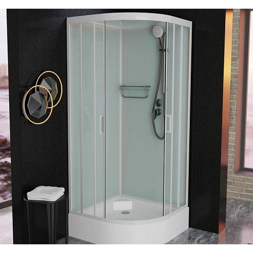 Душевая кабина Frank F400/1 White белый профиль 90x90 125009 Душевая кабина Frank F400/1 White белый профиль 90x90 125009