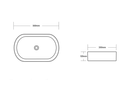 Раковина Ceruttispa CR0055B MMB1 500х350х120 накладная, мрамор матовый черный, овальная Раковина Ceruttispa CR0055B MMB1 500х350х120 накладная, мрамор матовый черный, овальная