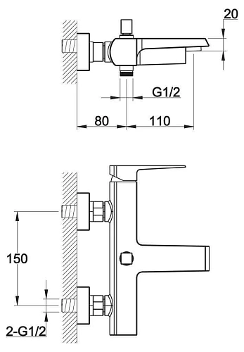 Смеситель для ванны BelBagno ARLIE ARL-VASM-CRM хром Смеситель для ванны BelBagno ARLIE ARL-VASM-CRM хром