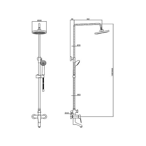 Душевая система Bravat Eco F6111147C-A-RUS Душевая система Bravat Eco F6111147C-A-RUS