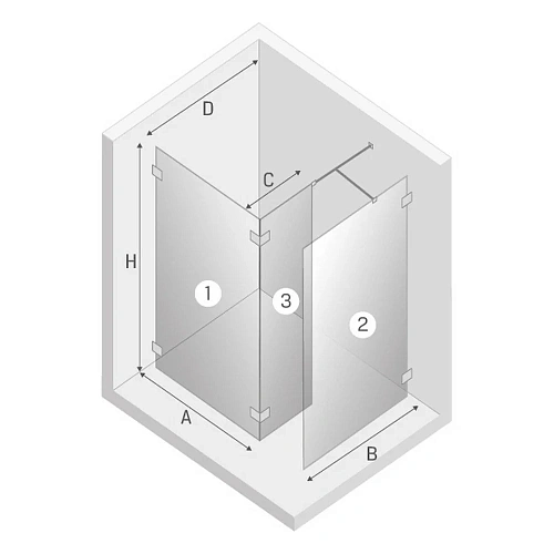 Душевая перегородка NEW TRENDY EVENTA стенка 1 80x200 EXK-0220 (хром) Душевая перегородка NEW TRENDY EVENTA стенка 1 80x200 EXK-0220 (хром)