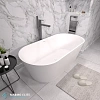 Картинка анонса товара «ванна отдельностоящая marmo-elite альтара nr-180-82-1 1800x820 из искусственного камня, щелевой перелив, глянцевая»