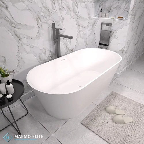 Ванна отдельностоящая Marmo-Elite Альтара NR-180-82-2 1800x820 из искусственного камня, без перелива, матовая Ванна отдельностоящая Marmo-Elite Альтара NR-180-82-2 1800x820 из искусственного камня, без перелива, матовая
