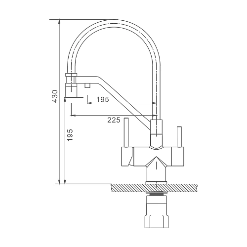 Смеситель для кухни Splenka S70.62.09 с гибким изливом с подключением к фильтру, графит Смеситель для кухни Splenka S70.62.09 с гибким изливом с подключением к фильтру, графит