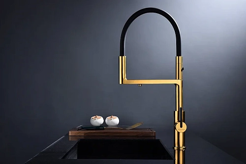Смеситель для кухни Paulmark Tornado брашированное золото To213402-BG Смеситель для кухни Paulmark Tornado брашированное золото To213402-BG