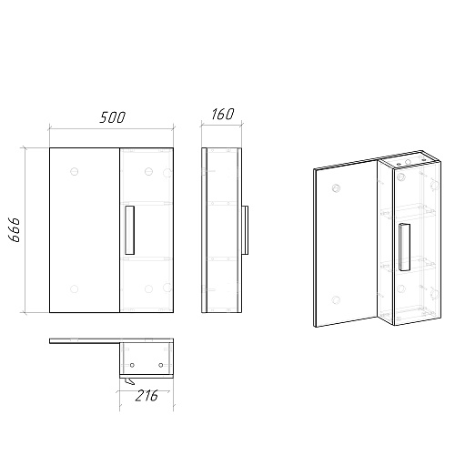 Зеркальный шкаф GROSSMAN НЕО-50 см универсальный белый 50x66,6 205021-1K Зеркальный шкаф GROSSMAN НЕО-50 см универсальный белый 50x66,6 205021-1K