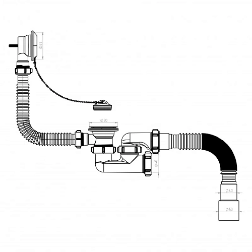 Слив-перелив Niagara 1 1/2"х40 регулируемый Слив-перелив Niagara 1 1/2"х40 регулируемый