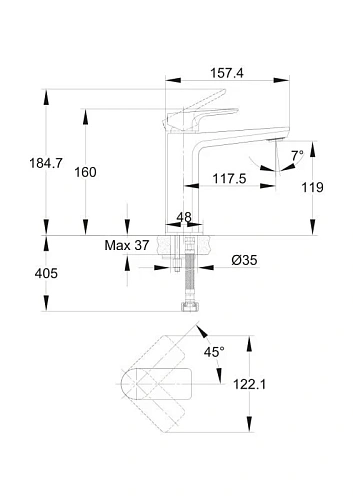 Смеситель для раковины Cersanit NATURE (A63063) однорычажный 63063 Смеситель для раковины Cersanit NATURE (A63063) однорычажный 63063