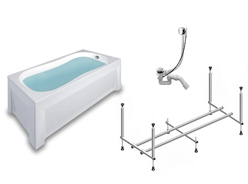 Акриловая ванна Timo INKA1770 170x70x580 с каркасом, слив-переливом и фронтальной панелью+торцевая панель Акриловая ванна Timo INKA1770 170x70x580 с каркасом, слив-переливом и фронтальной панелью+торцевая панель