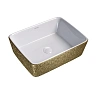 Раковина GROSSMAN Color GR-3016GWL (480x370x130) золото белая внутри