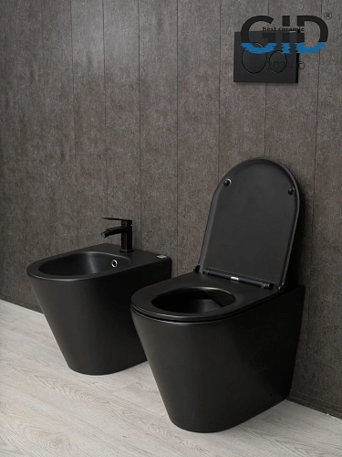Унитаз приставной Gid TRS-263BM 62212Y черный матовый 56x36x41 с крышкой микролифт Унитаз приставной Gid TRS-263BM 62212Y черный матовый 56x36x41 с крышкой микролифт