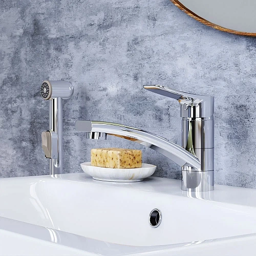 Смеситель для раковины Damixa Jupiter 770230001 с гигиеническим душем, хром Смеситель для раковины Damixa Jupiter 770230001 с гигиеническим душем, хром