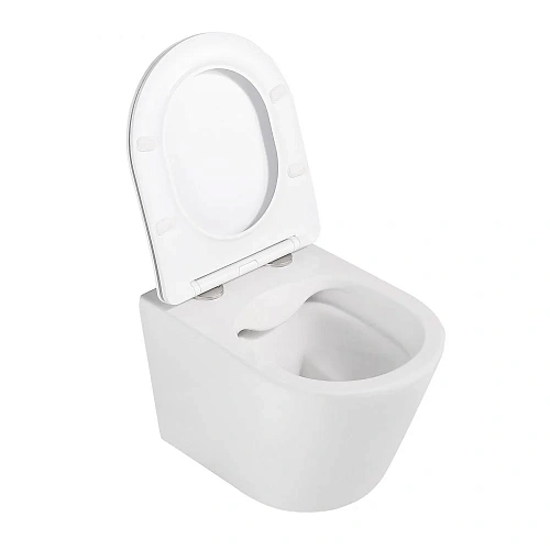 Унитаз подвесной ABBER Bequem AC1102MW белый матовый, безободковый с крышкой микролифт Унитаз подвесной ABBER Bequem AC1102MW белый матовый, безободковый с крышкой микролифт