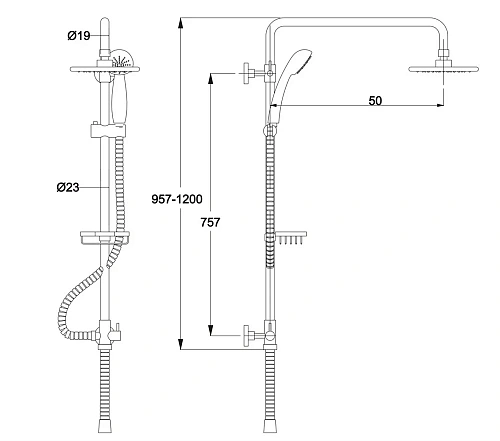 Душевая стойка Kaiser 2065 ( хром) Душевая стойка Kaiser 2065 ( хром)