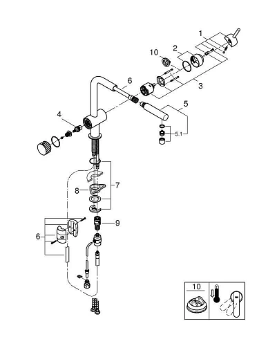 Смеситель для кухни GROHE Blue Pure Minta с функцией очистки водопроводной воды, суперсталь (31721DC 31721DC0 Смеситель для кухни GROHE Blue Pure Minta с функцией очистки водопроводной воды, суперсталь (31721DC 31721DC0