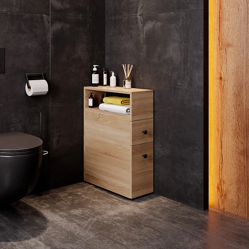 Шкаф-пенал Onika Кроун 20 см 402002 напольный, дуб сонома Шкаф-пенал Onika Кроун 20 см 402002 напольный, дуб сонома