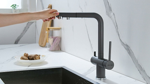 Смеситель для кухни Paulmark SERPENTINE серый металлик Se213222-GRM Смеситель для кухни Paulmark SERPENTINE серый металлик Se213222-GRM