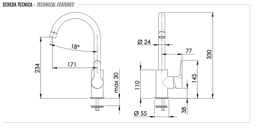 Смеситель для кухни Remer Winner W72 Смеситель для кухни Remer Winner W72