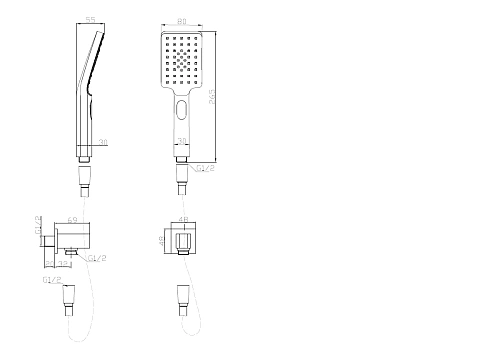 Душевая лейка BelBagno ROMANO ROM-DFS-CRM с шлангом и держателем хром Душевая лейка BelBagno ROMANO ROM-DFS-CRM с шлангом и держателем хром